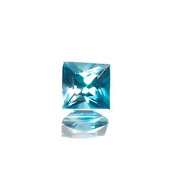 ◇プリンセスカット◇ブルージルコン カンボジア産 0.43ct [241229633]3.8x3.8mm前後