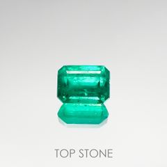 エメラルド(宝石名エメラルド) コロンビア産 0.529ct ソ付(彩珠)[210711685]5.5×3.9mm前後