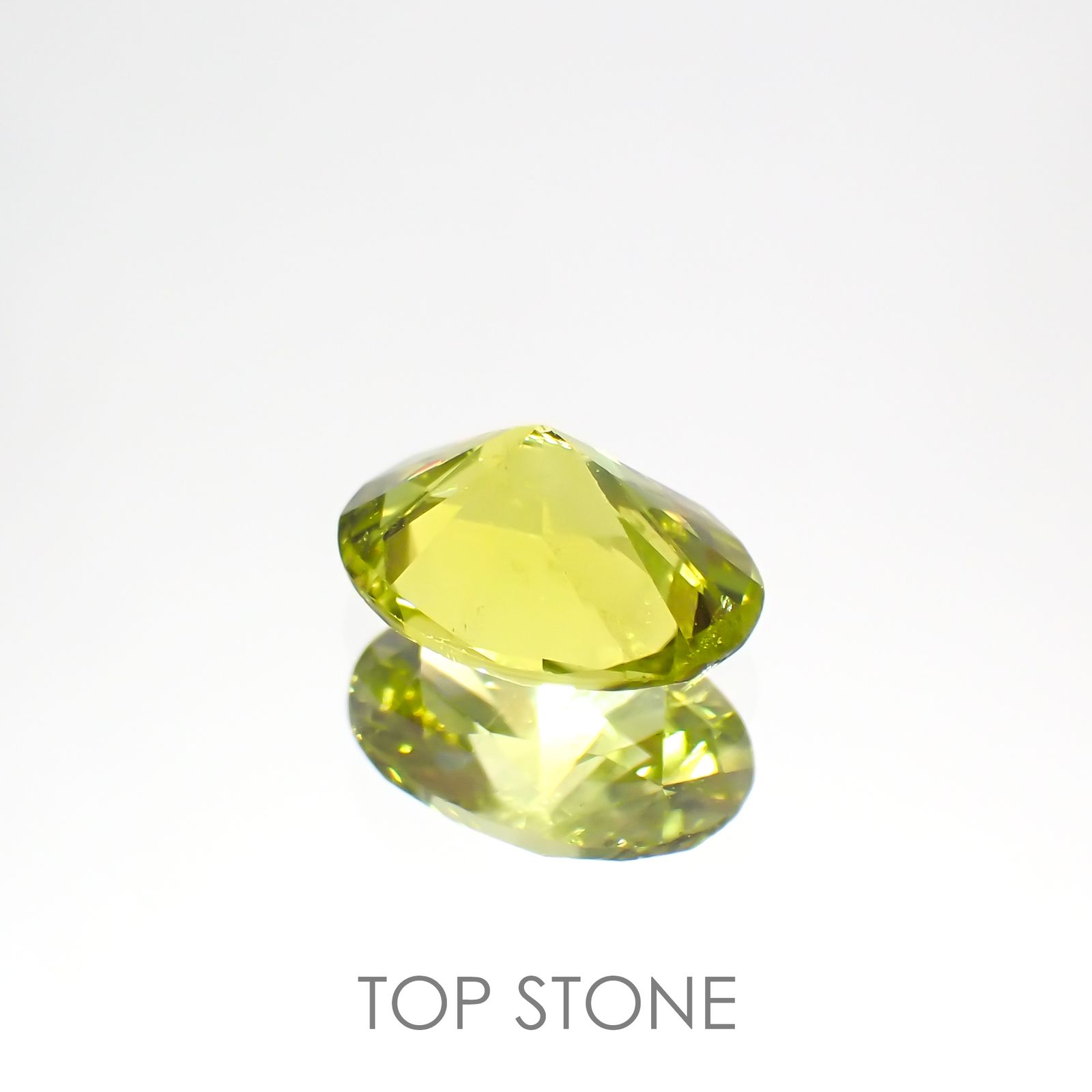 カナリートルマリン(宝石名イエロー・トルマリン)ナイジェリア産 0.963ct ソ付(彩珠)[220717192]7.8x5.6mm前後