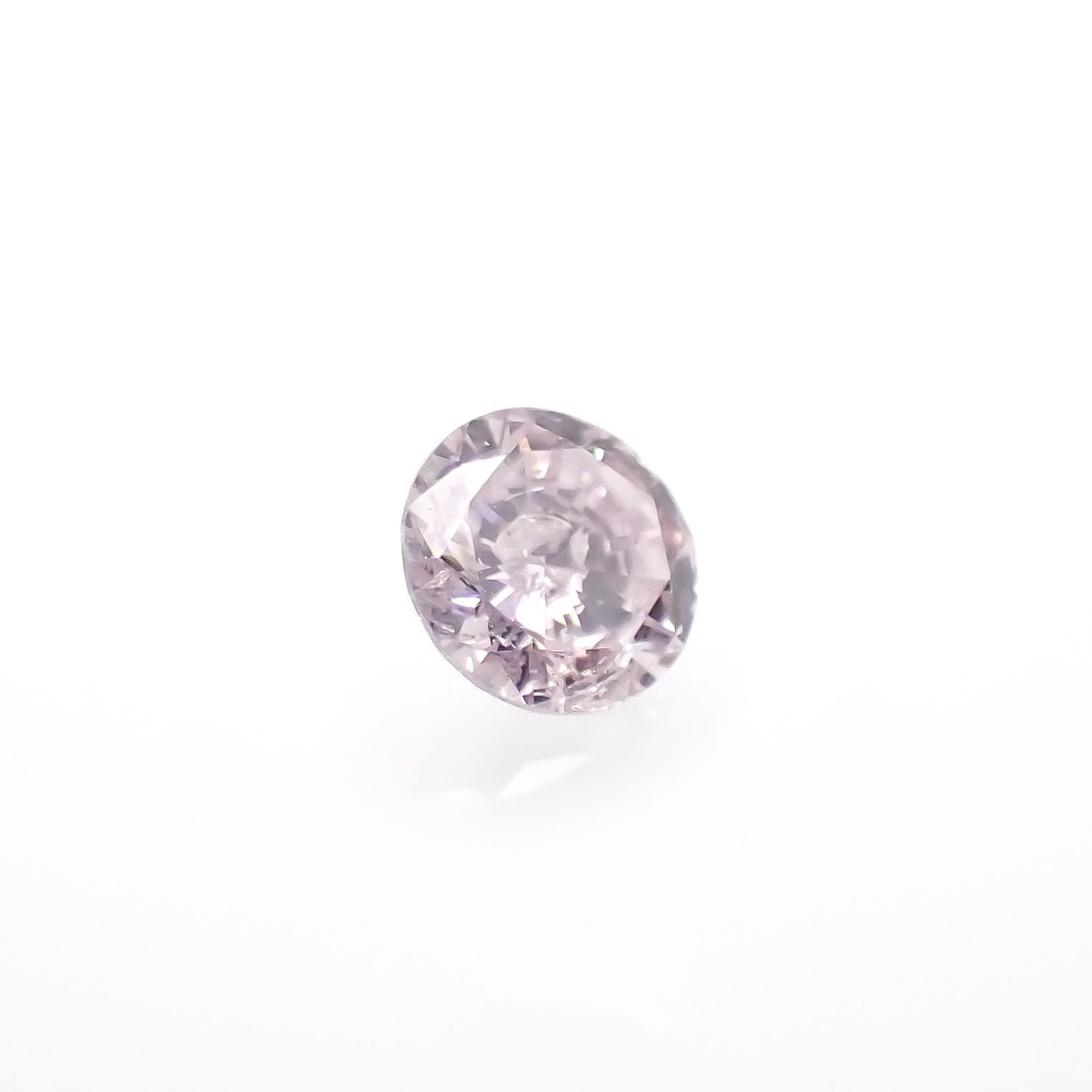 ピンクダイヤモンド(宝石名ダイアモンド I-1/LIGHT PINK PURPLE) 0.101ct ソ付(CGL)[230120128]3.06x3.1mm前後