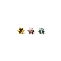 ◇カスタムカット◇サファイア カラーグラデーション3個セット スリランカ/マダガスカル産 0.26ct(3pcs合計) / 3x3mm前後 [260632324]