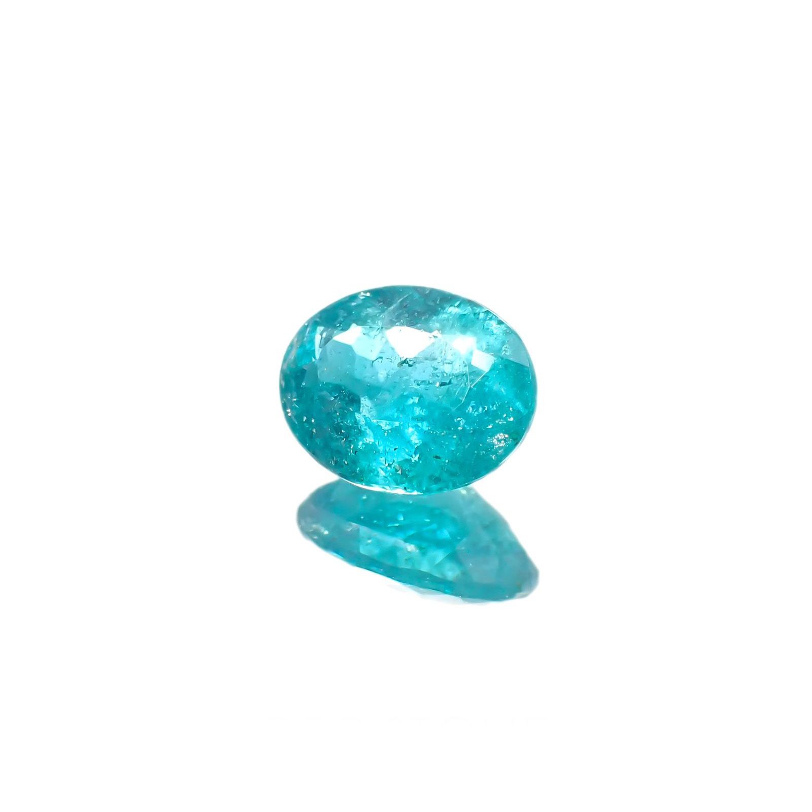 パライバトルマリン(宝石名トルマリン/別名パライバ・トルマリン) ブラジル産 GIA鑑付 1.14ct / 7.8×6.1mm前後 [19110906]