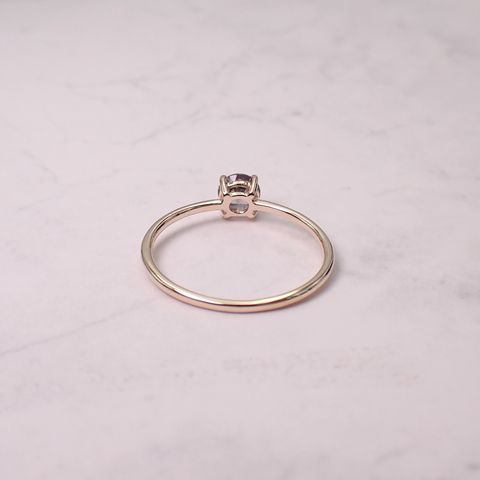 リング空枠：石留め▶ラベンダースピネル（お客様製作例）