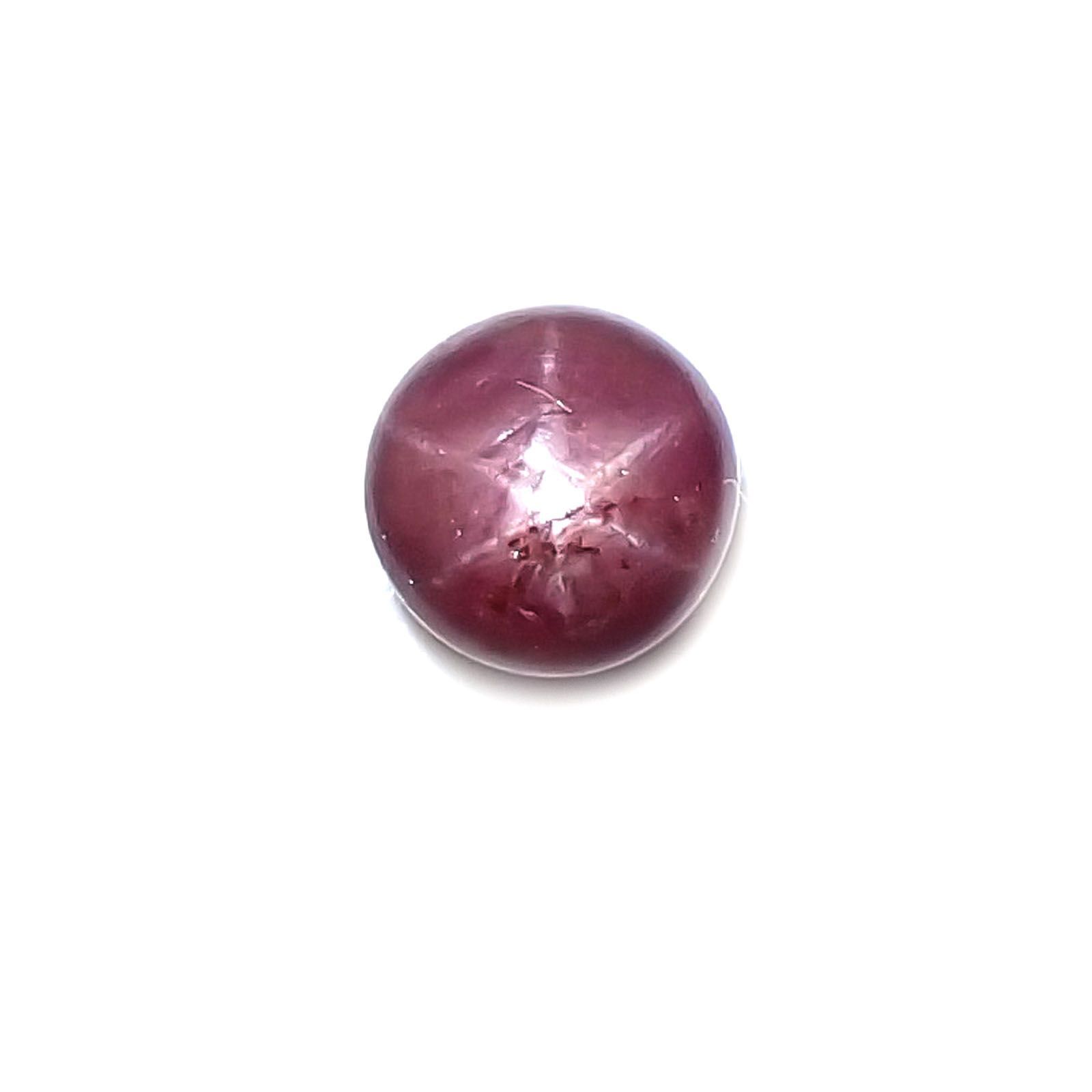 パープルスターサファイア(宝石名パープル・スター サファイア)インド産 1.66ct 識別済[230522218]6x6mm前後