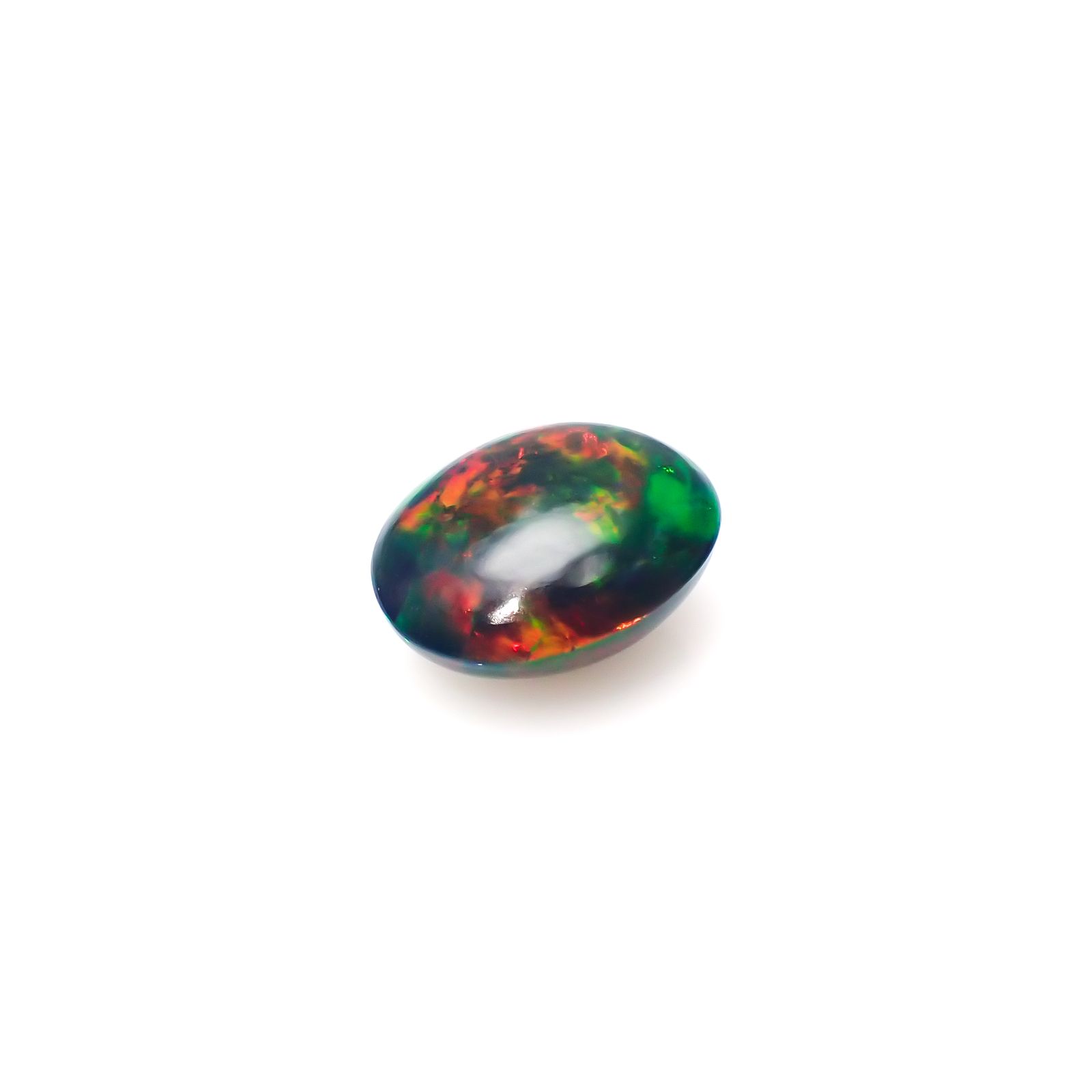 ブラックオパール(宝石名オパール/加熱処理)エチオピア産 3.57ct 識別済[240326533]12.5x10.1mm前後