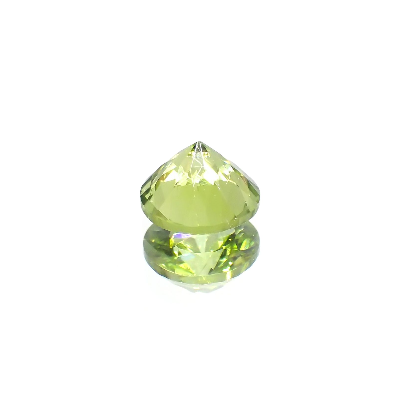 ペリドット(宝石名ペリドット) パキスタン産 識別済 1.11ct / 6.4x6.4mm前後 [210813071]