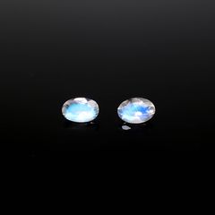 ◇ペアセット◇レインボームーンストーン インド・ビハール産 0.72ct(2pcs合計) 識別済[250430311]5.9x4mm前後