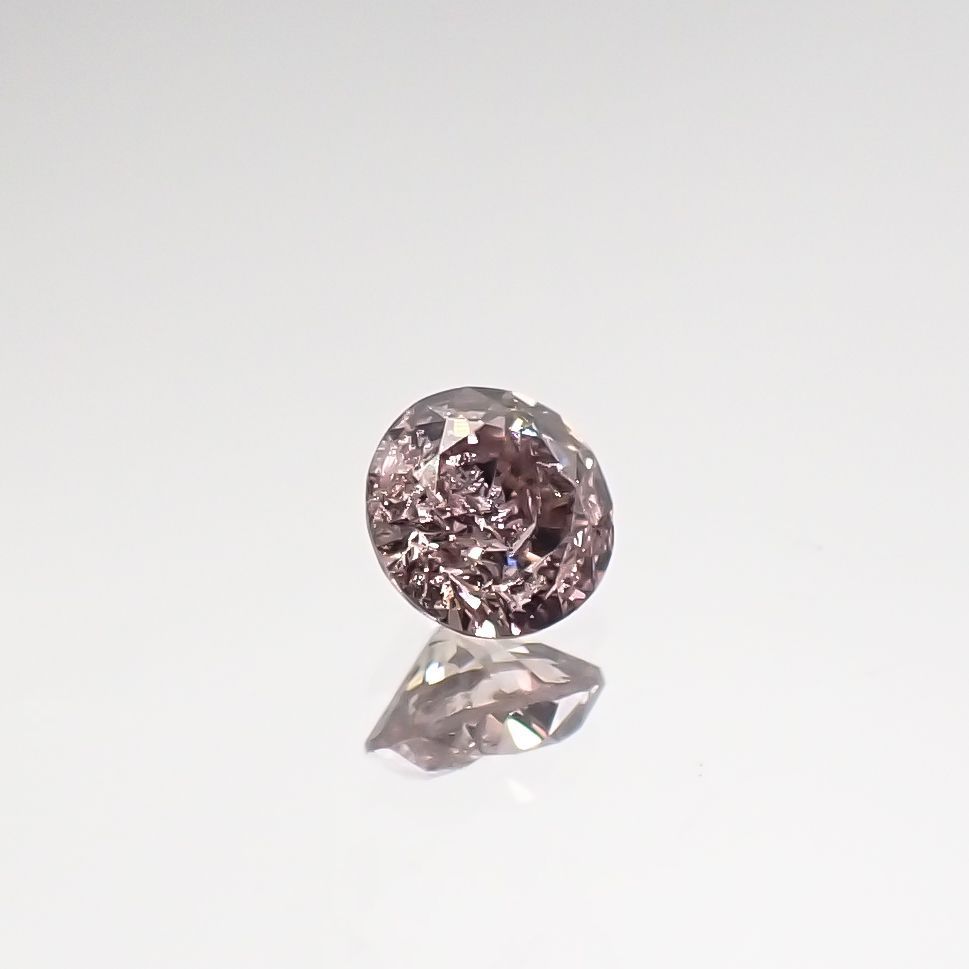 ピンクダイヤモンド(宝石名ダイヤモンド) I-2 / FANCY BROWNISH PINK 0.097ct ソ付(CGL)[210711780]2.8×2.9mm前後