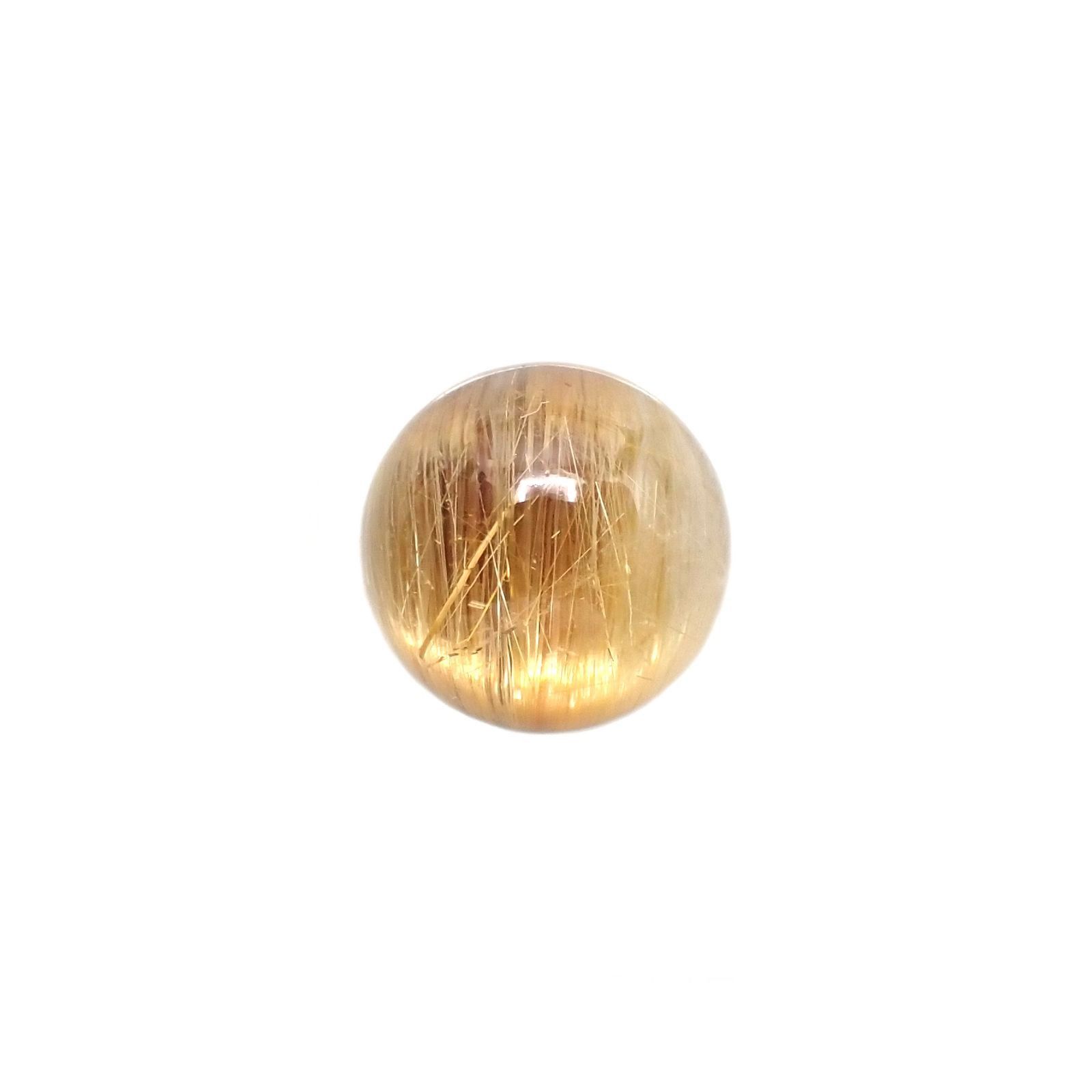 ルチルクォーツ(宝石名ルチルレイテッド・クォーツ) ブラジル産 識別済 3.04ct / 8.3×8.3mm前後 [251013309]