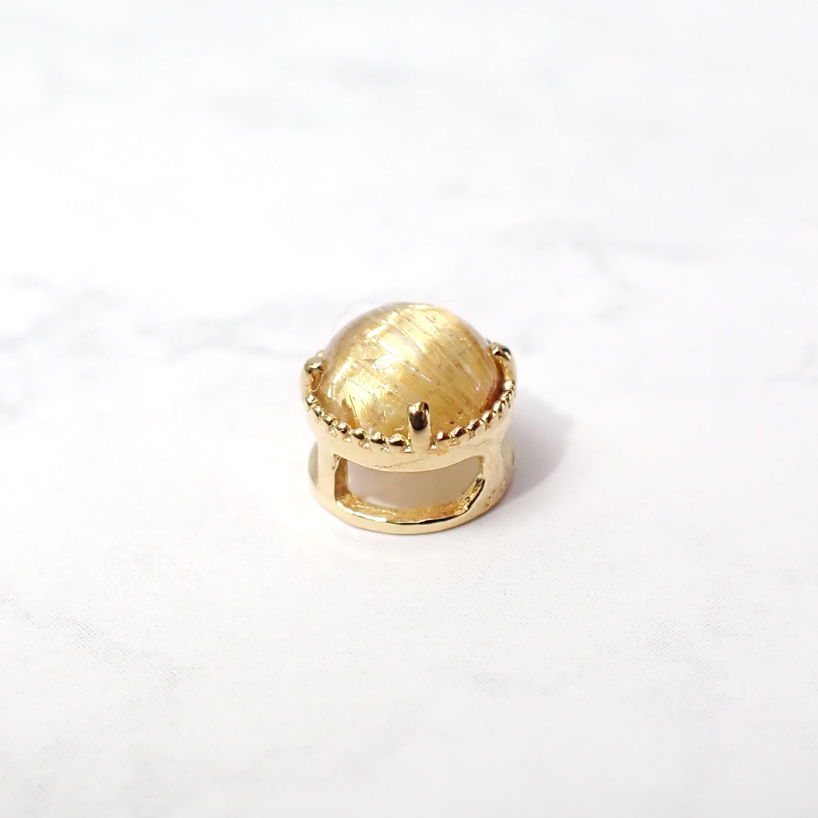 ◇K18 Lumiere（ルミエール）◇ルチルクォーツ | 一粒石ジュエリー 5mm [チャーム/ペンダントトップ※チェーン別売り]