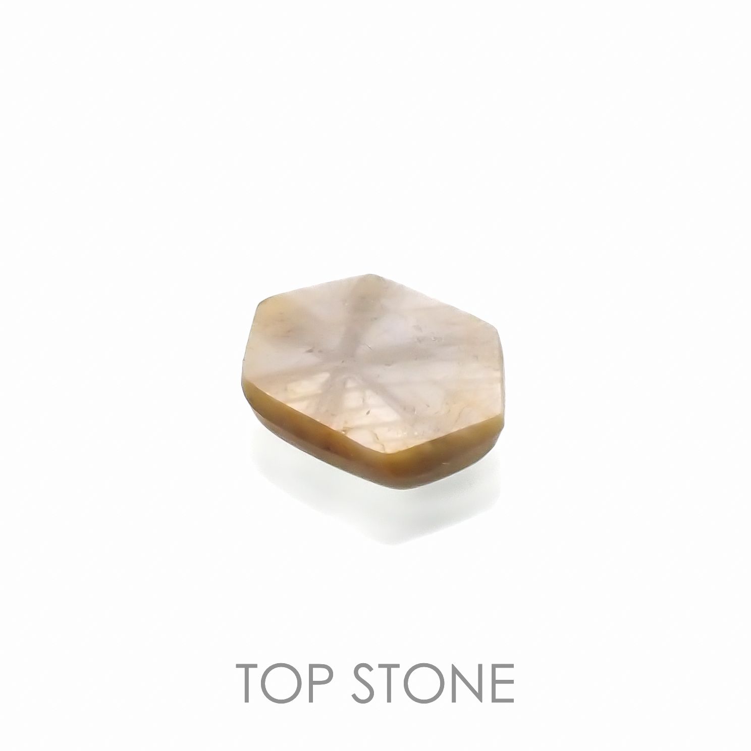 トラピッチェサファイア 原石スライス磨き(宝石名トラピッチェ・サファイア)ミャンマー産 1.59ct 識別済[221119100]7.7x6.4mm前後