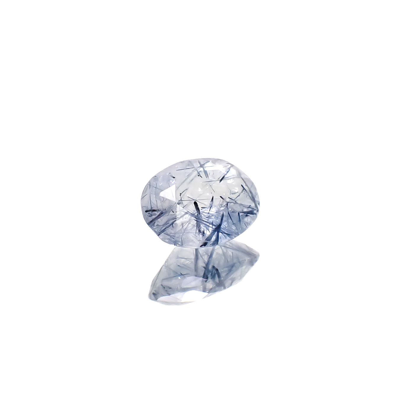 インディゴライトインクォーツ ブラジル産 3.14ct [241229601]11.6x8.7mm前後