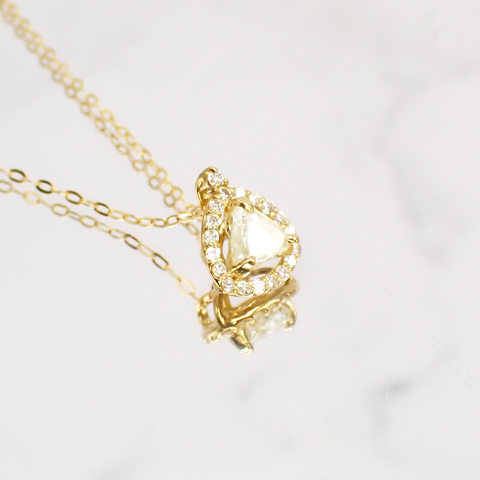 ◇La Clarte(ラ・クラルテ)◇K18マクルダイヤモンド ペンダント カナダ産 0.40ct[220115336]9.7x7.9mm前後
