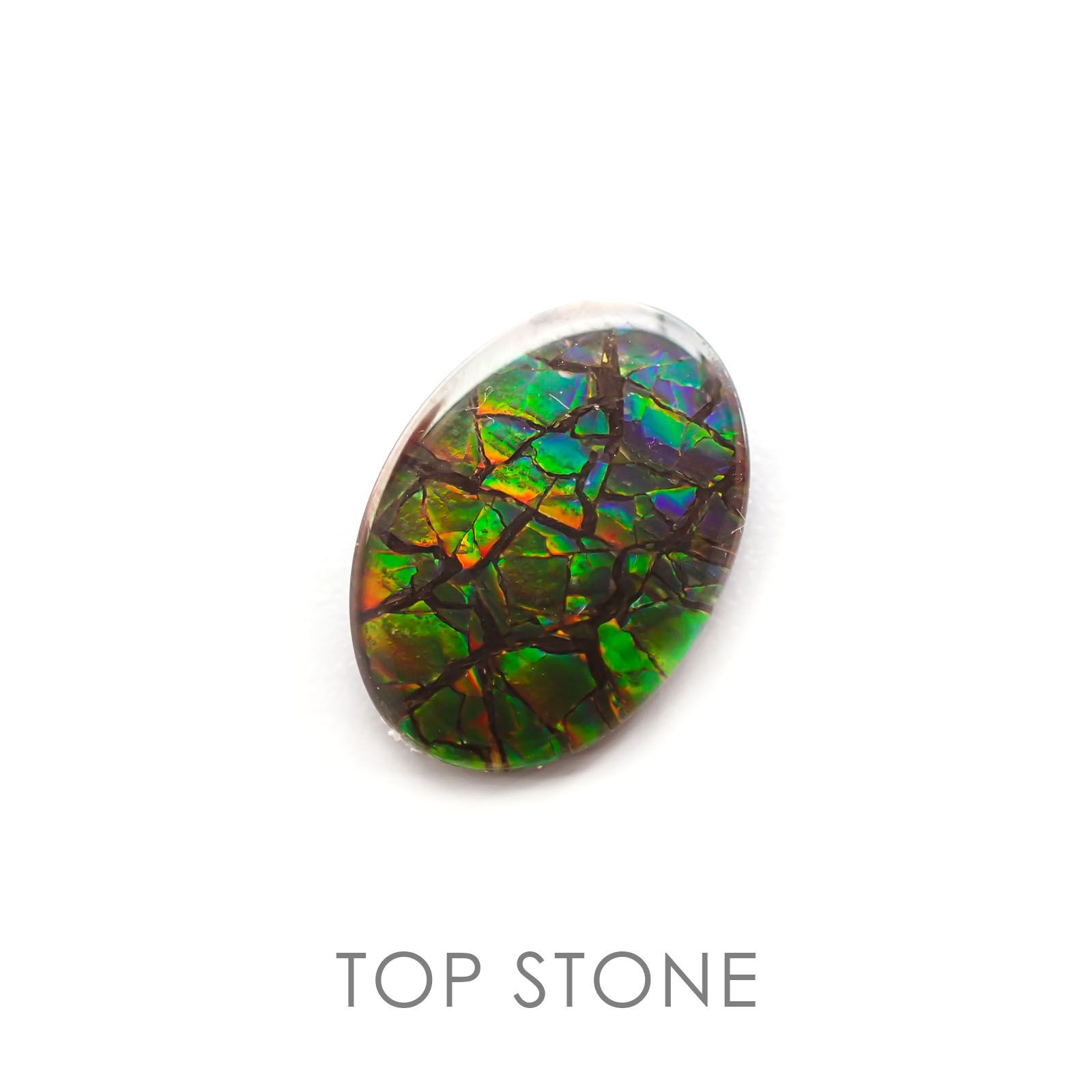 アンモライト カナダ産 ルース 3.48ct[21019025]13.9×10.1mm前後
