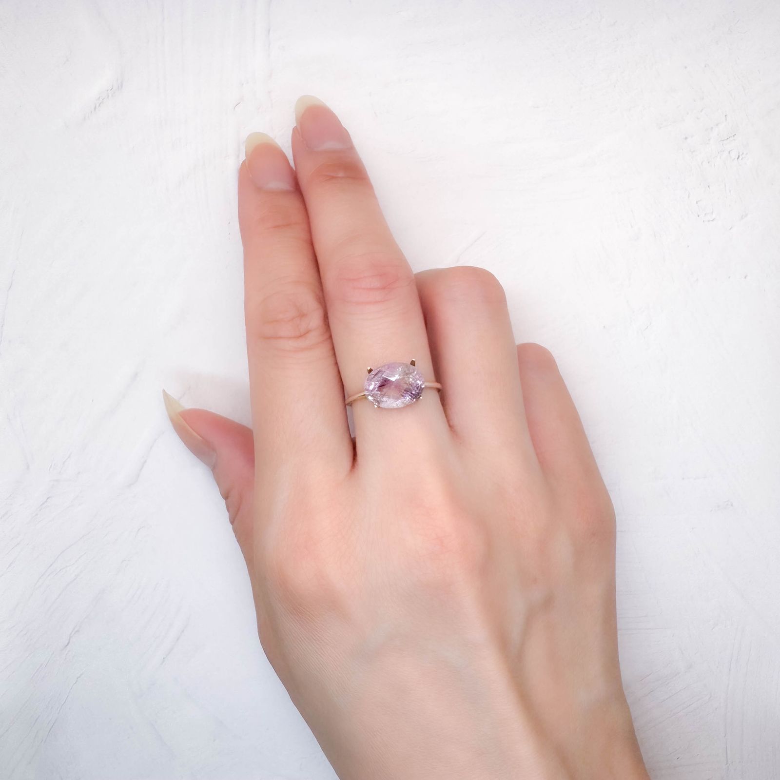 ◇チェッカーカット◇アメジストエレスチャル ブラジル産 2.91ct [250730856]10.6x8.1mm前後