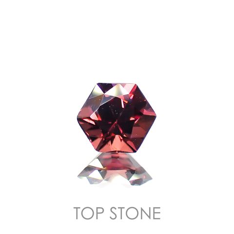 ◇ヘキサゴンカット◇レッドジルコン(宝石名ジルコン)スリランカ/カンボジア産 0.74ct 識別済[221219495]4.9x4.8mm前後