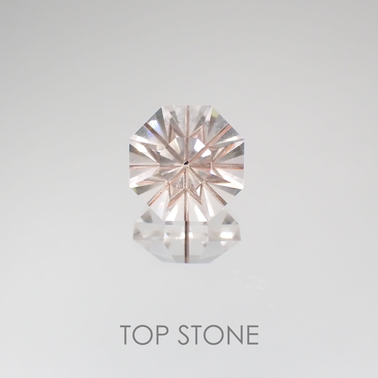 ◇オクタゴンカット◇トルマリンインクォーツ ブラジル産 ルース 11.38ct[210410533]13.4×13.3mm前後