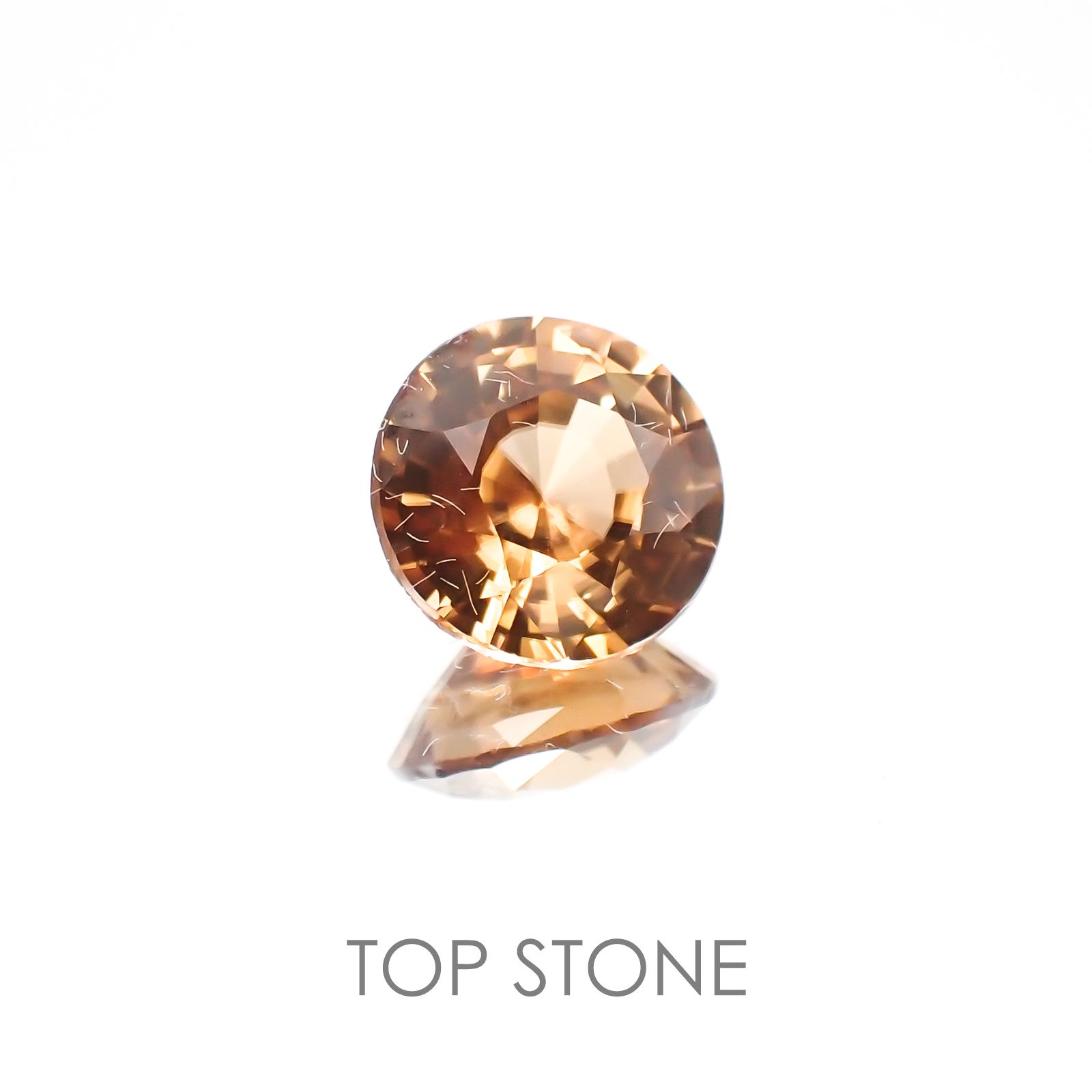 オレンジジルコン スリランカ,カンボジア産 ルース 1.69ct[20128042]7×7mm前後