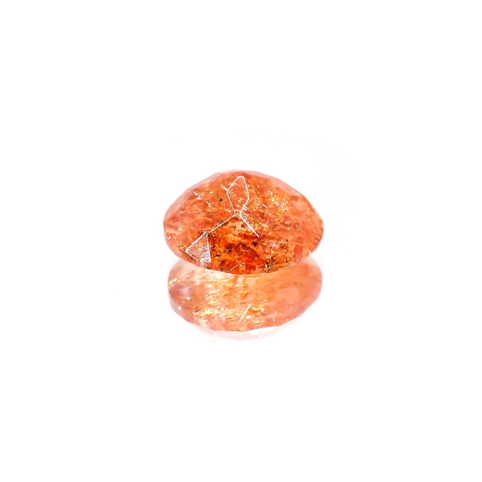 イリュージョンサンストーン(宝石名オリゴクレース)タンザニア産 1.8ct 識別済[250113873]8.1x8.1mm前後