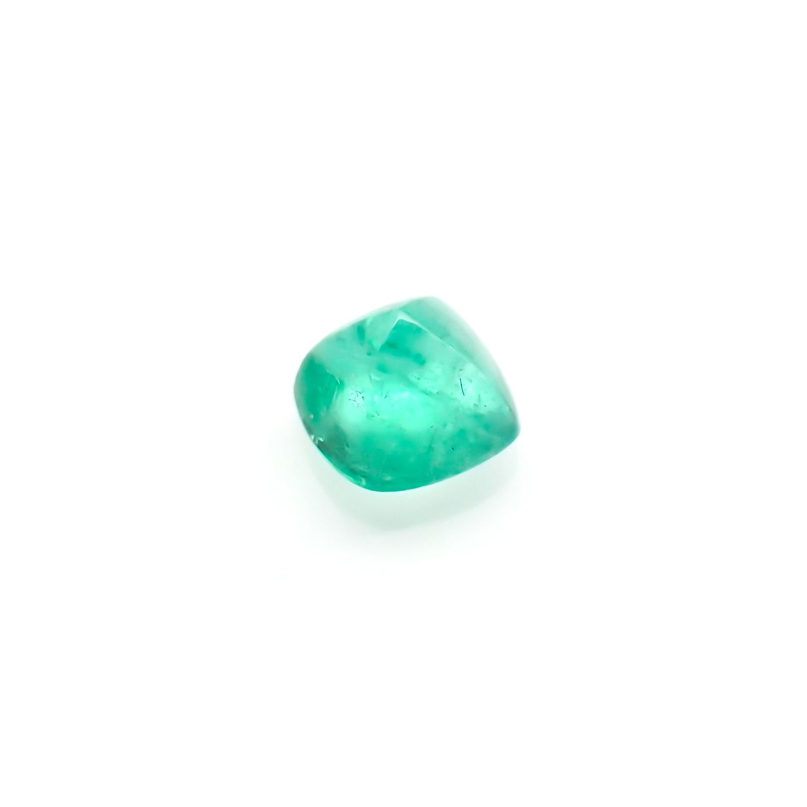 ◇シュガーローフカット◇エメラルド(宝石名エメラルド)コロンビア産 0.43ct 識別済[220115200]4.5x4.4mm前後