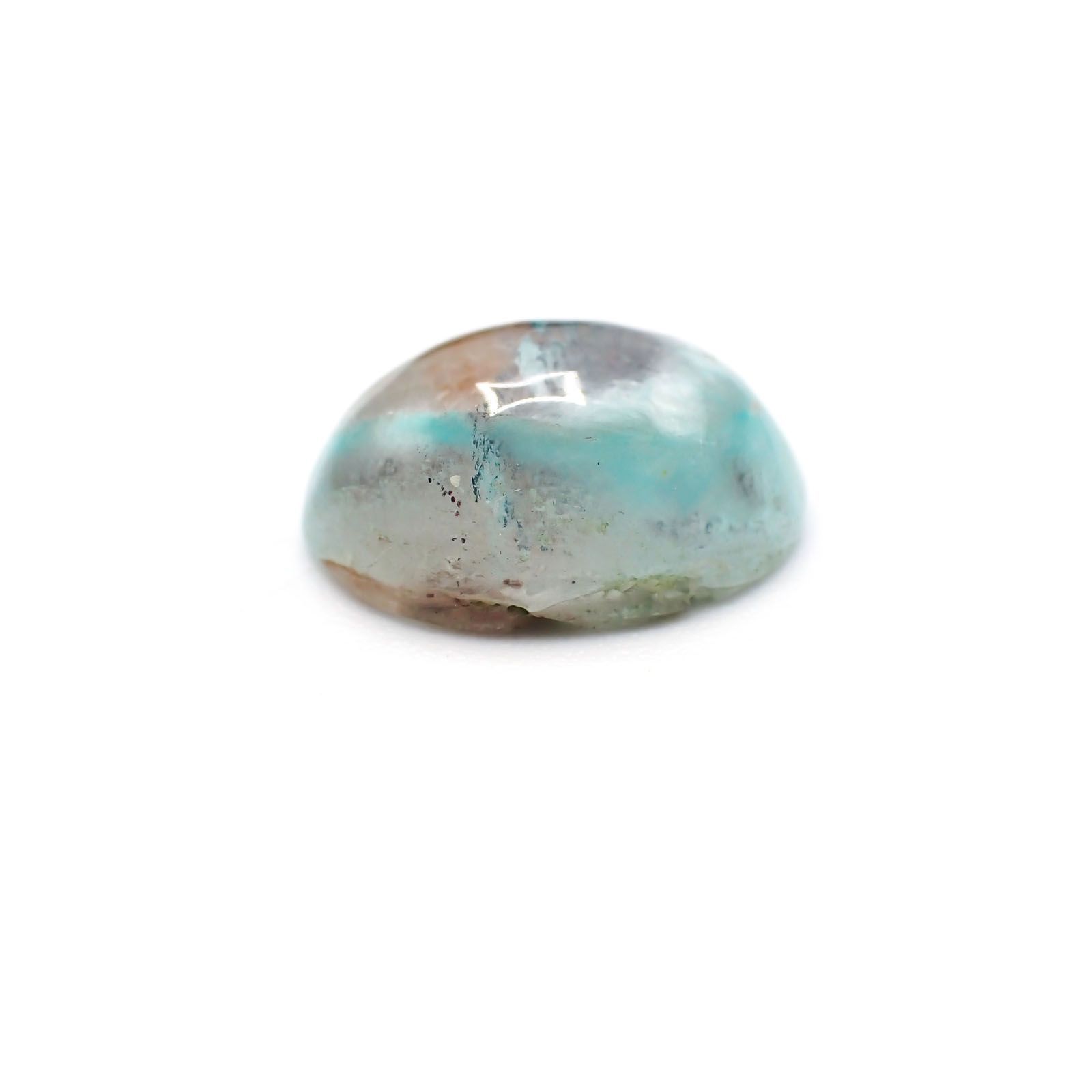 アホイトインクォーツ(宝石名アホアイト イン クォーツ)南アフリカ・メッシーナ鉱山産 6.440ct ソ付(彩珠)[231124087]14.6x10.9mm前後