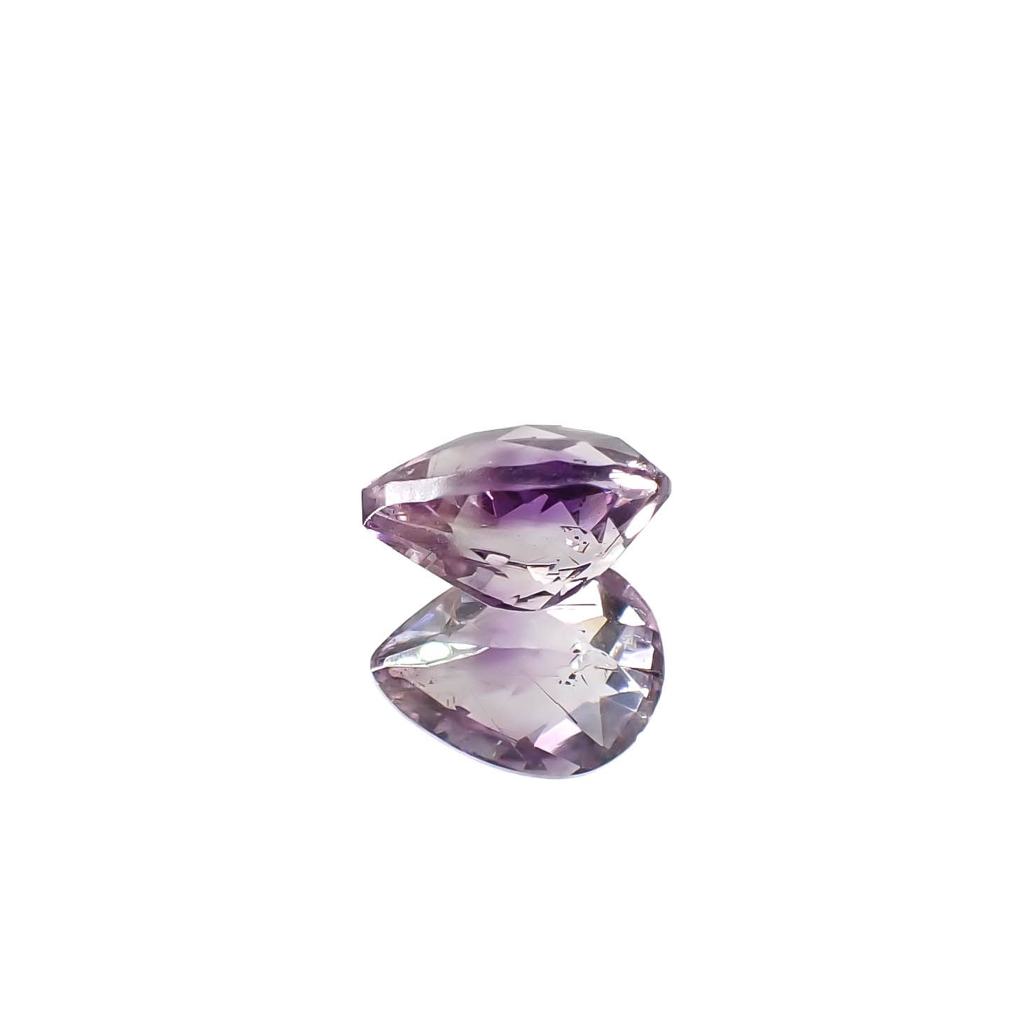◇チェッカーカット◇アメジストエレスチャル ブラジル産 1.95ct [250730852]9.5x7.2mm前後