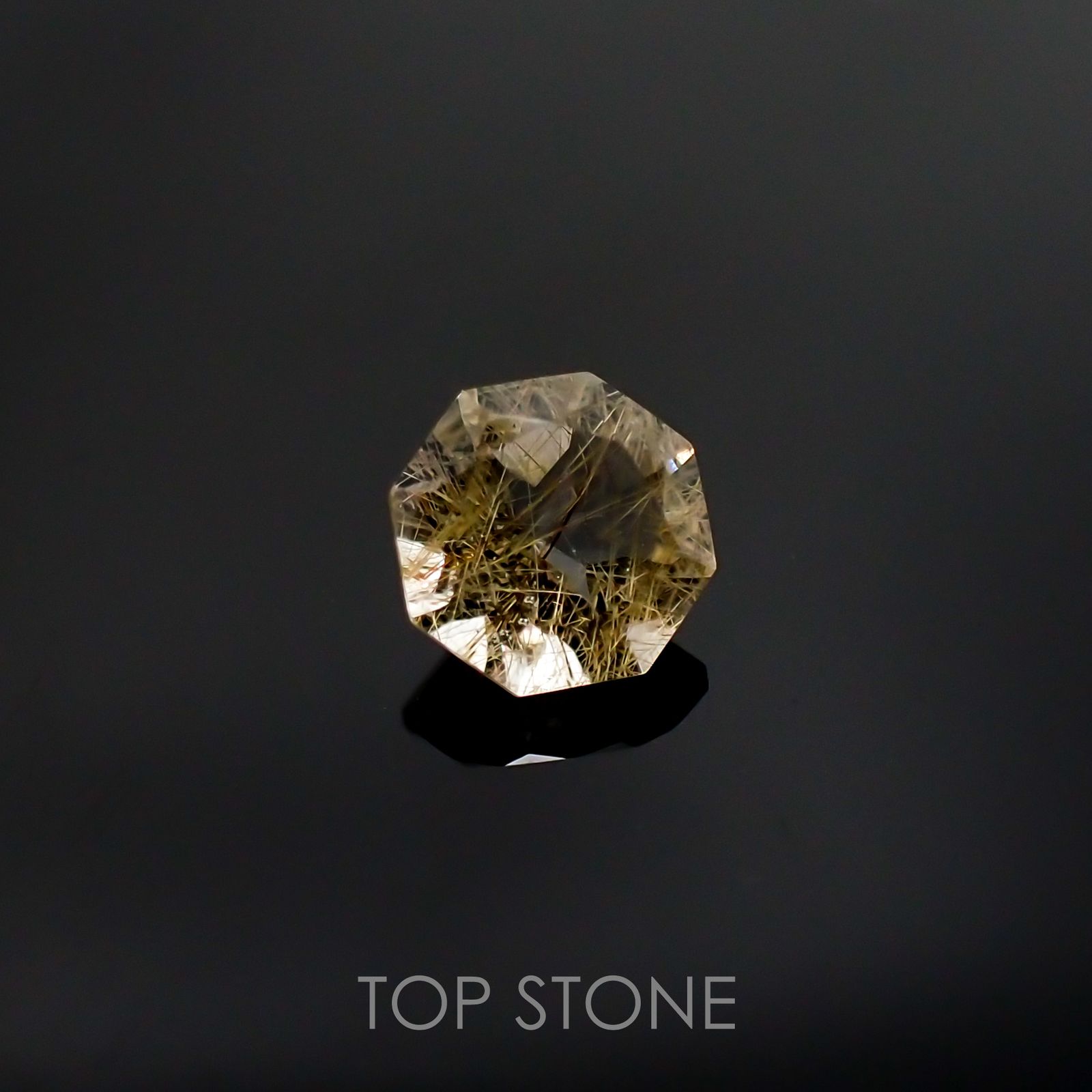 ◇オクタゴンカット◇ルチルクォーツSA ブラジル産 ルース 0.82ct[210511018]6×6mm前後