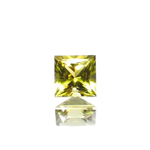 ◇プリンセスカット◇カナリートルマリン ザンビア・カナリー鉱山産 0.14ct[230823150]2.9x2.9mm前後