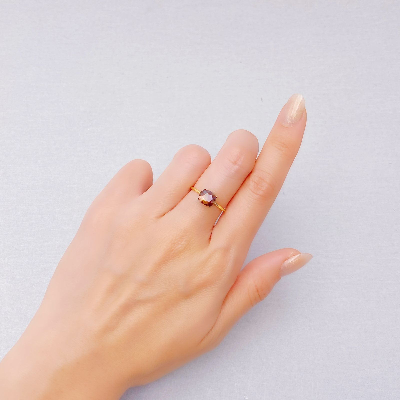 レインボーガーネット 日本・奈良県産 1.65ct [250129674]7.6x6.3mm前後