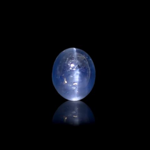 アパタイトキャッツアイ(宝石名ブルー・アパタイト・キャッツアイ)マダガスカル産 3.855ct ソ付(彩珠)[230823093]10.5x8.6mm前後