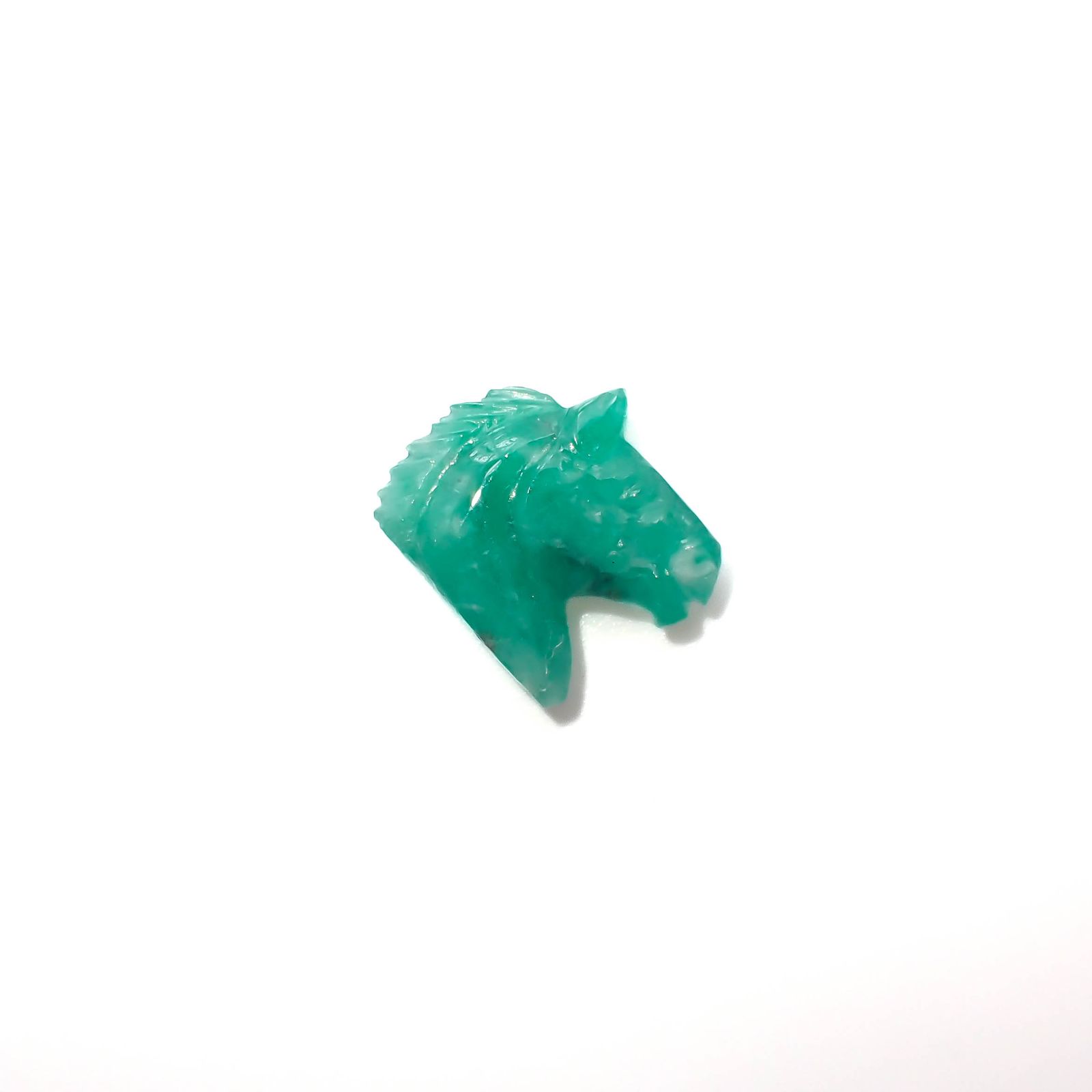 ◇カスタムカット・馬彫刻◇エメラルド コロンビア産 4.53ct[230421699]11.8x13.4mm前後