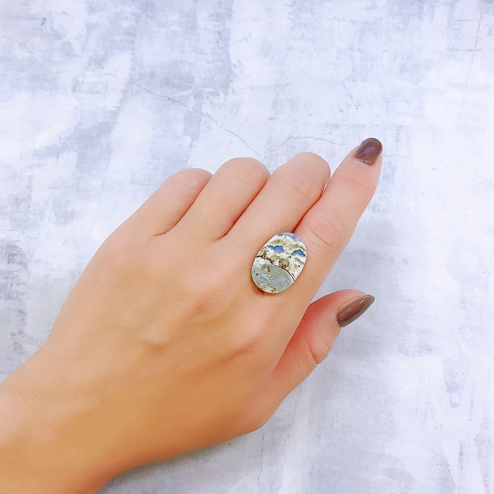 マトリックスブルーオパール アメリカ・オレゴン州産 5.53ct[220917805]21.2x15mm前後