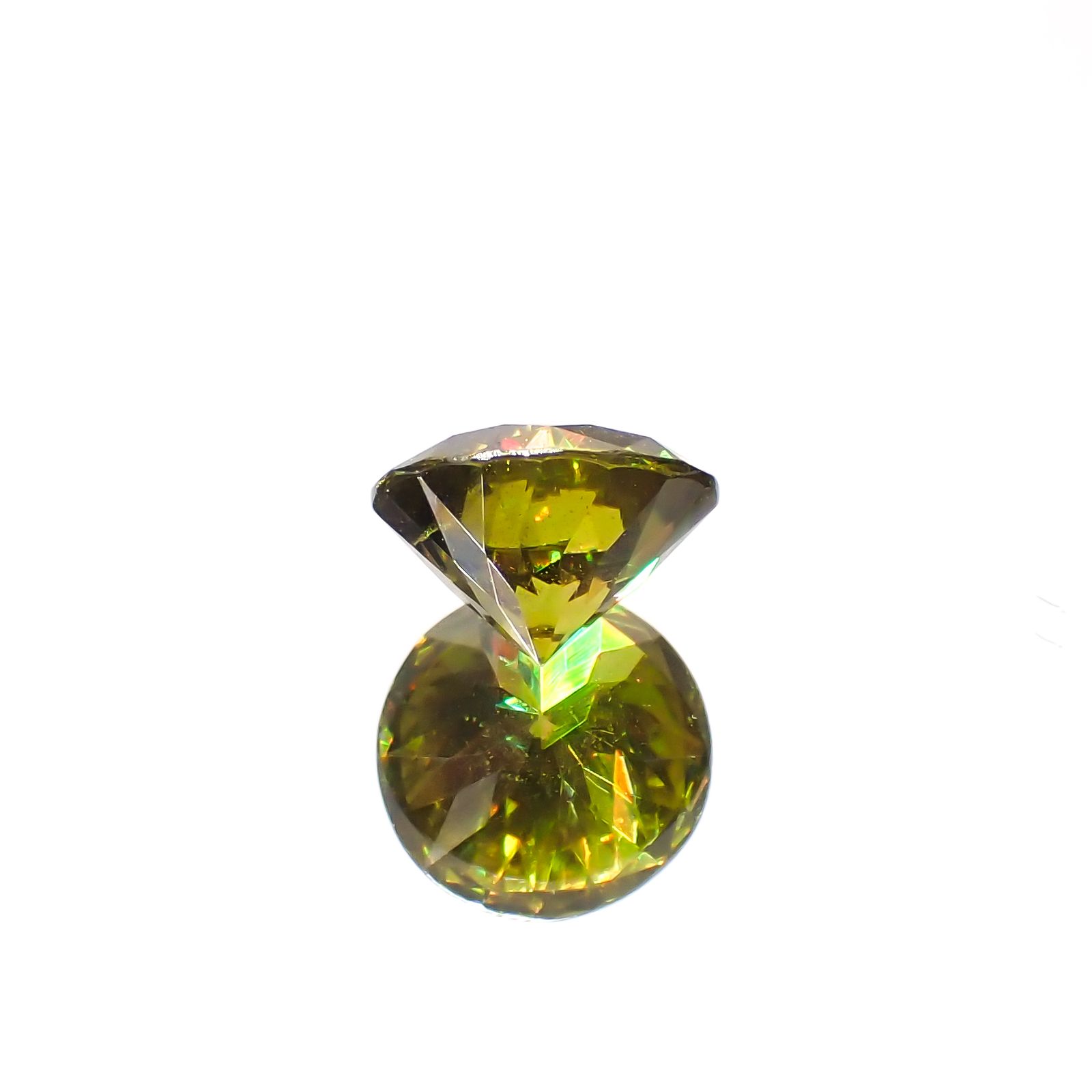 イエローグリーンスファレライト ブルガリア産 1.82ct[230421874]7.4x7.2mm前後
