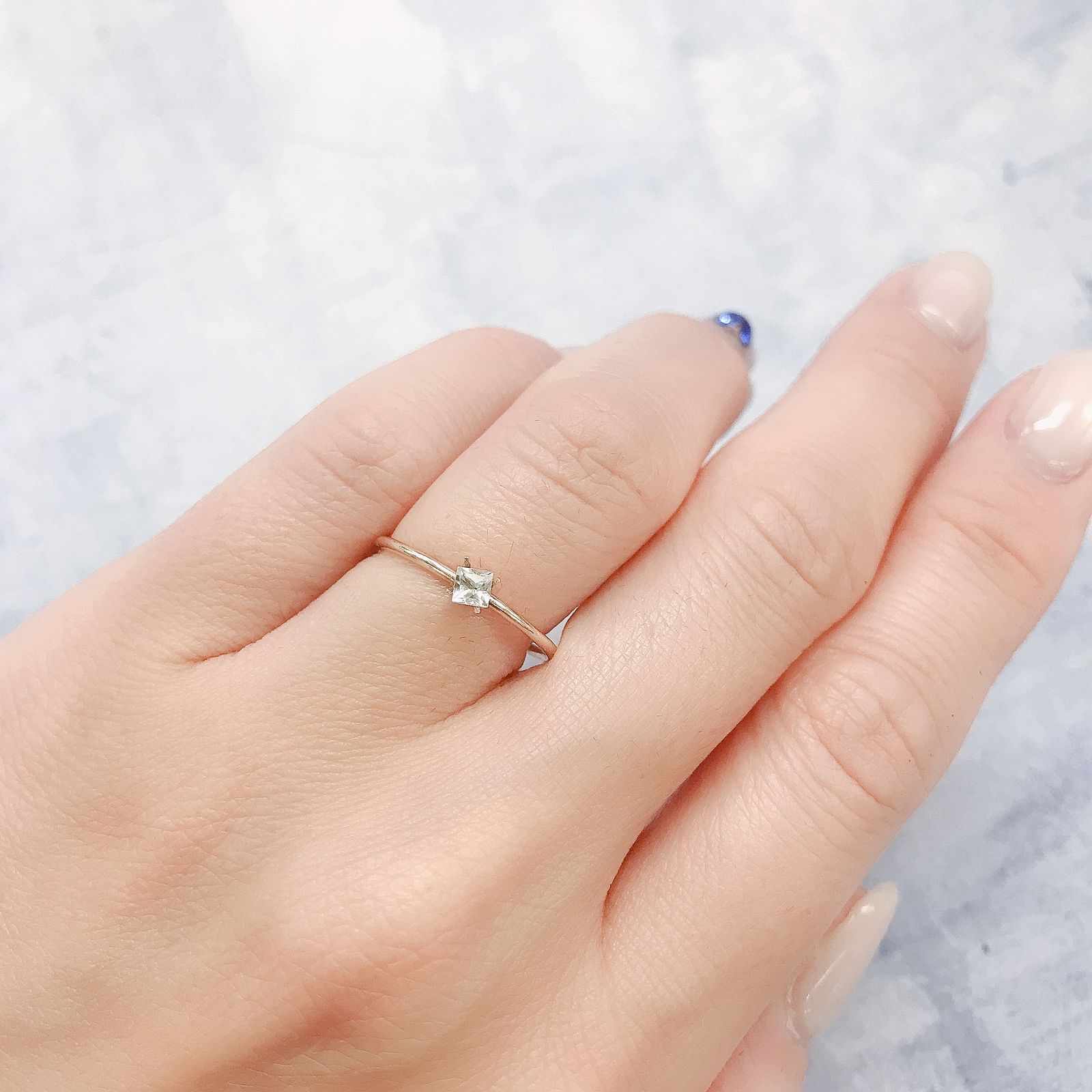 ◇プリンセスカット◇リューコガーネット(宝石名ホワイト グロッシュラー・ガーネット)ビルマ産 0.16ct 識別済[220115446]2.6x2.6mm前後