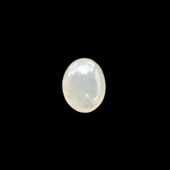 白翡翠(宝石名ホワイト・ジェダイト(翡翠))ビルマ産 1.243ct ソ付(彩珠)[230823223]7.6x6mm前後