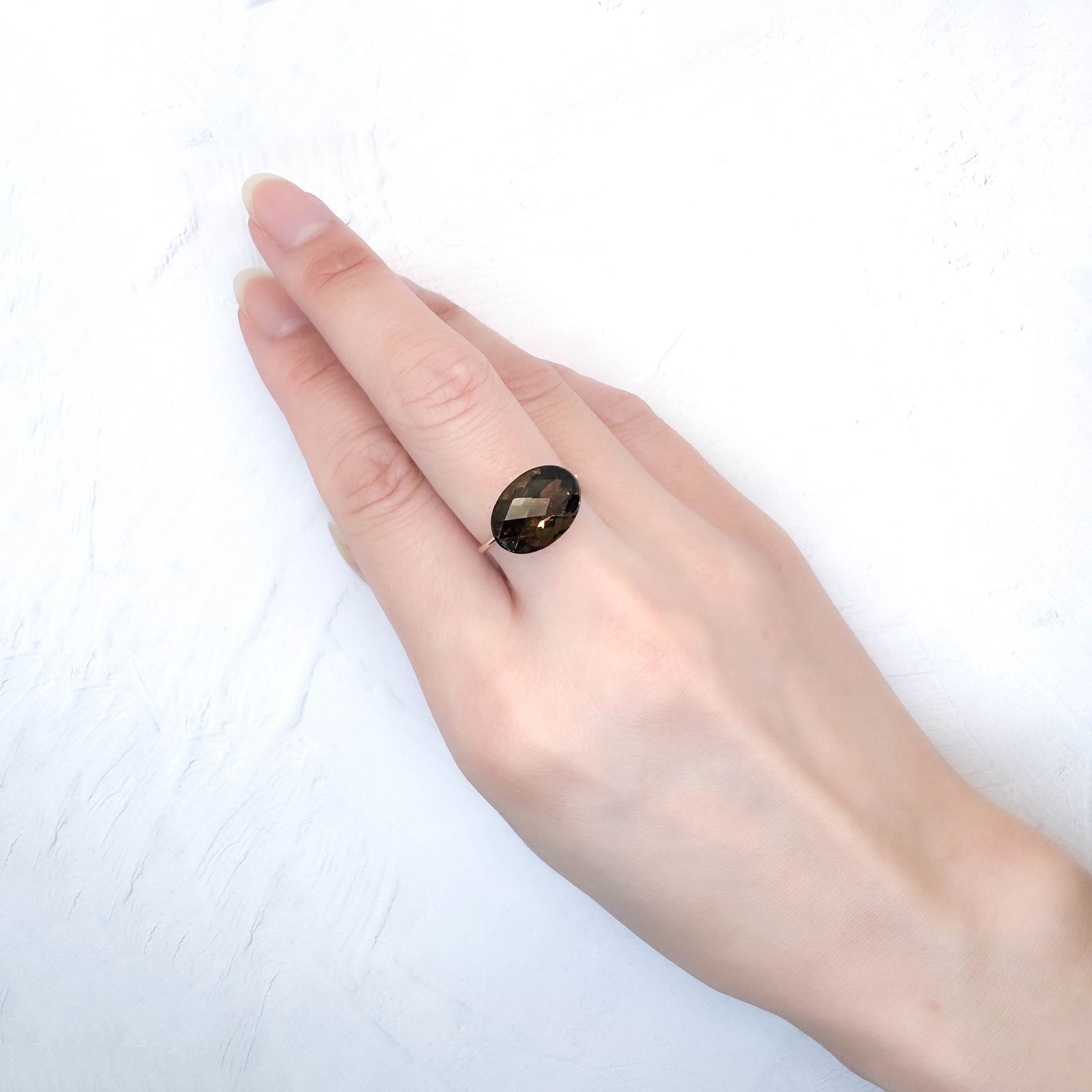 ◇チェッカーカット◇スモーキークォーツ ブラジル産 6.06ct / 14.1x10mm前後 [251031253]