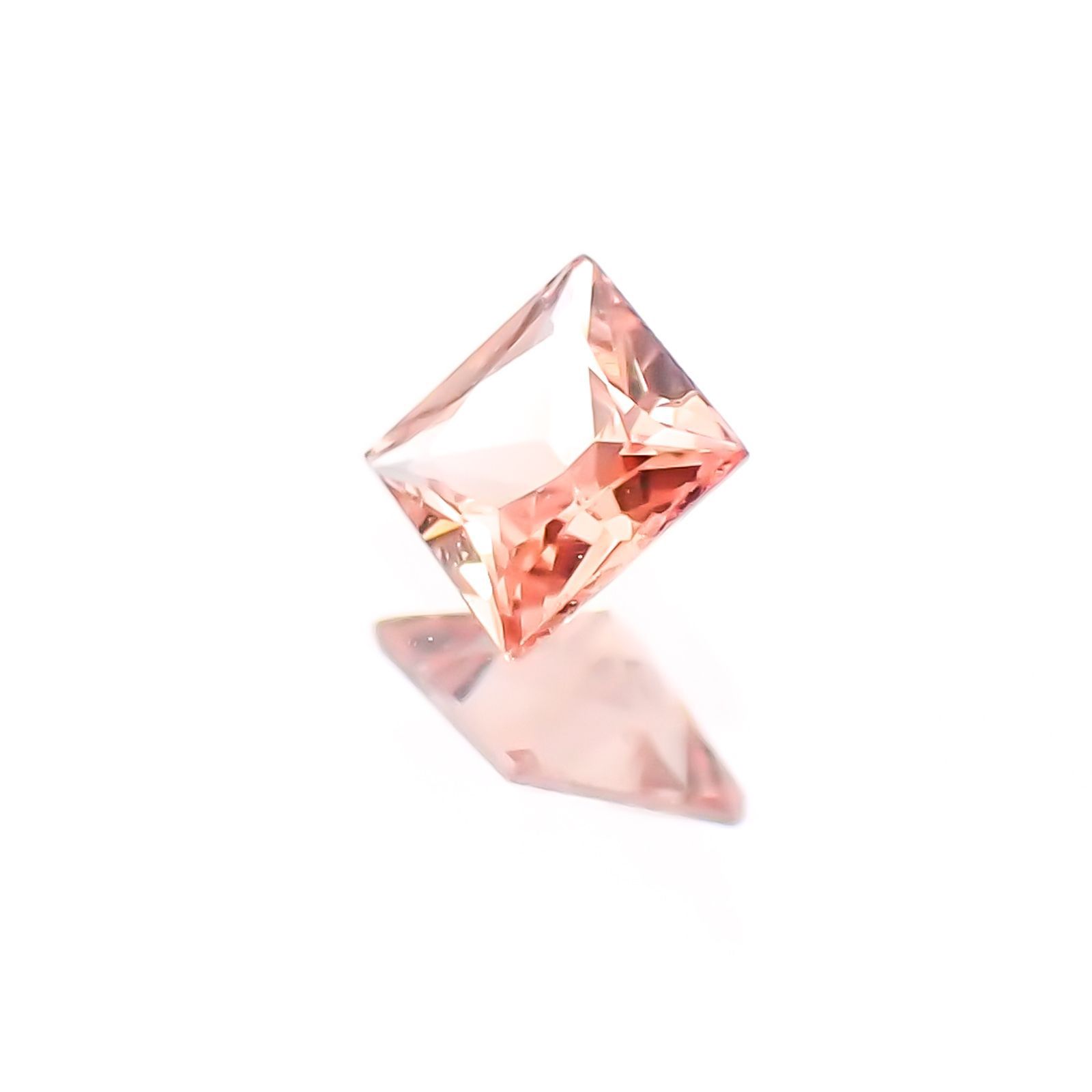 ◇プリンセスカット◇パパラチャサファイア ソーティング付き スリランカ産 ルース 0.096ct[20117825]2.6×2.5mm前後