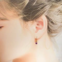 YUI<結> アメジスト K18ピアス [7728]