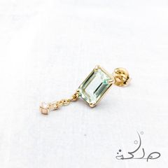 MALIKA(マリカ) ～Art～ ミントベリル&ダイヤモンド K10ピアス 片耳用 -I-