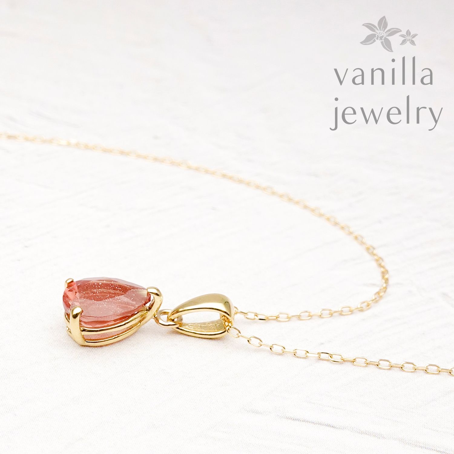 Chelice (シェリス) オレゴンサンストーン 3.02ct K18ネックレス [7714]★今だけ！40cmチェーン→「スライドピンチェーン」にグレードアップしてお届け！★