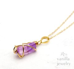 La verite(ラヴェリーテ) ラベンダータンザナイト K18ネックレス [7675]★今だけ！40cmチェーン→「スライドピンチェーン」にグレードアップしてお届け！★