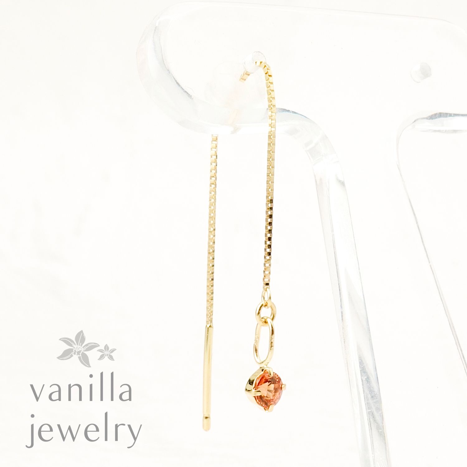 nude(ヌード) カシミリンガーネット 0.1ct K18ピアス [7724]