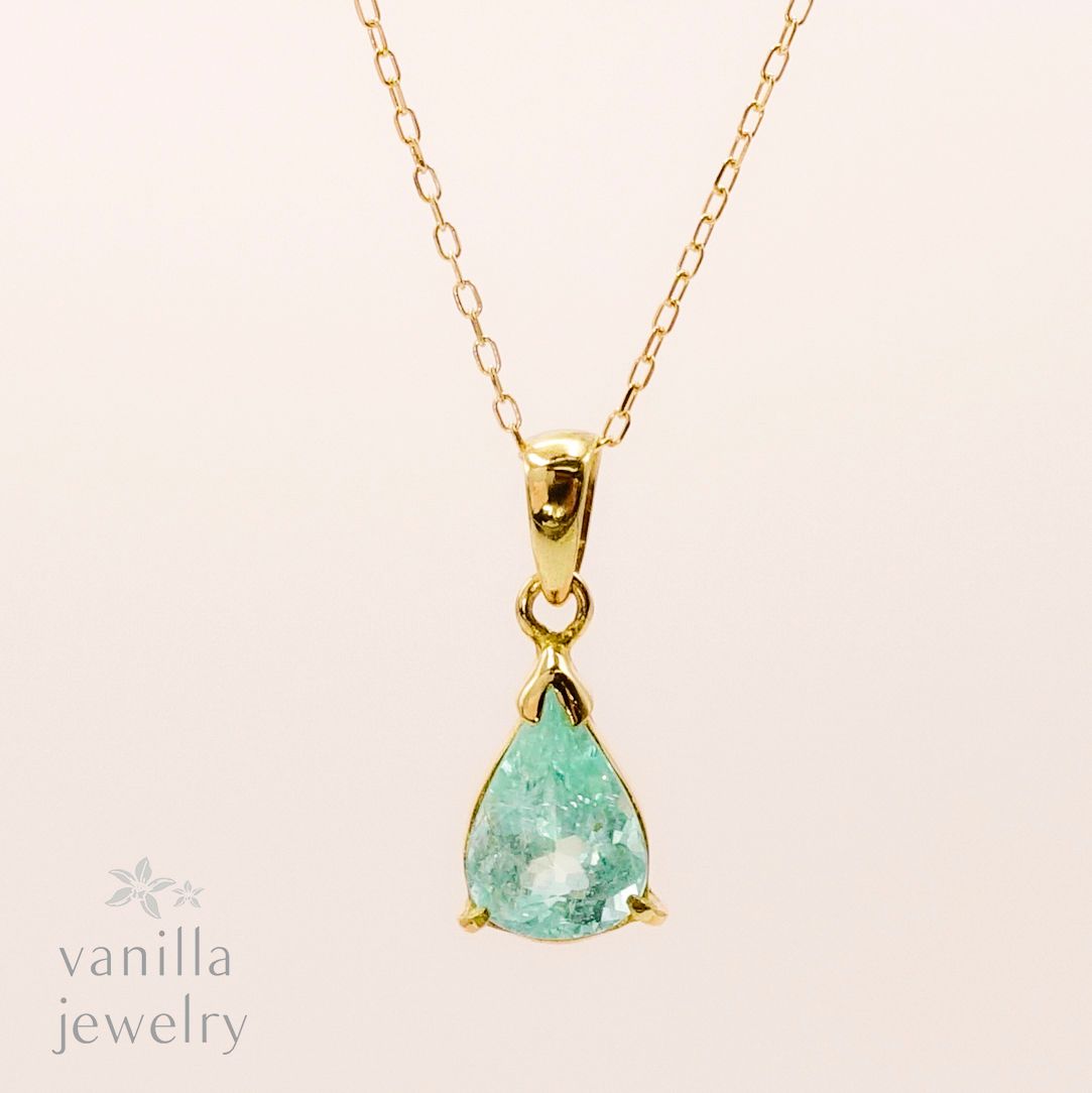 Chelice (シェリス) パライバトルマリン 1.15ct K18ネックレス [7629]★今だけ！40cmチェーン→「スライドピンチェーン」にグレードアップしてお届け！★