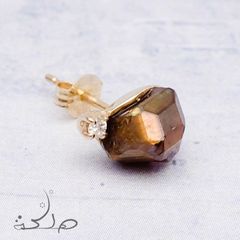 MALIKA(マリカ) ～Art～ レインボーガーネット&ダイヤモンド K10片耳ピアス -II-