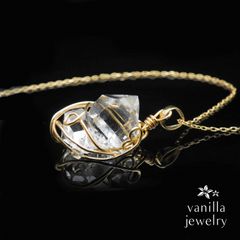 La verite(ラヴェリーテ) ツインハーキマーダイヤモンド K18ネックレス [7759]★今だけ！40cmチェーン→「スライドピンチェーン」にグレードアップしてお届け！★