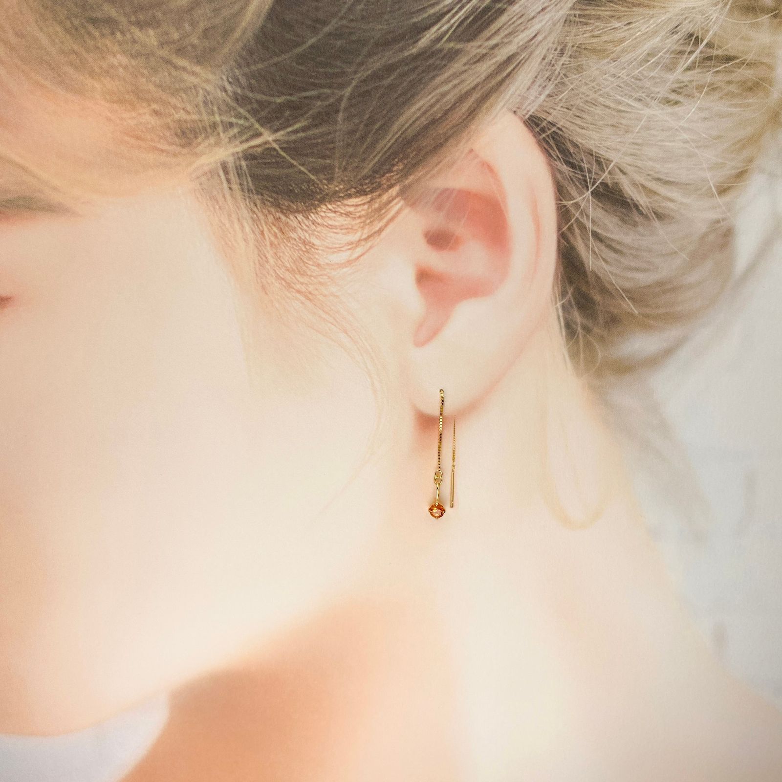 nude(ヌード) カシミリンガーネット 0.1ct K18ピアス [7724]