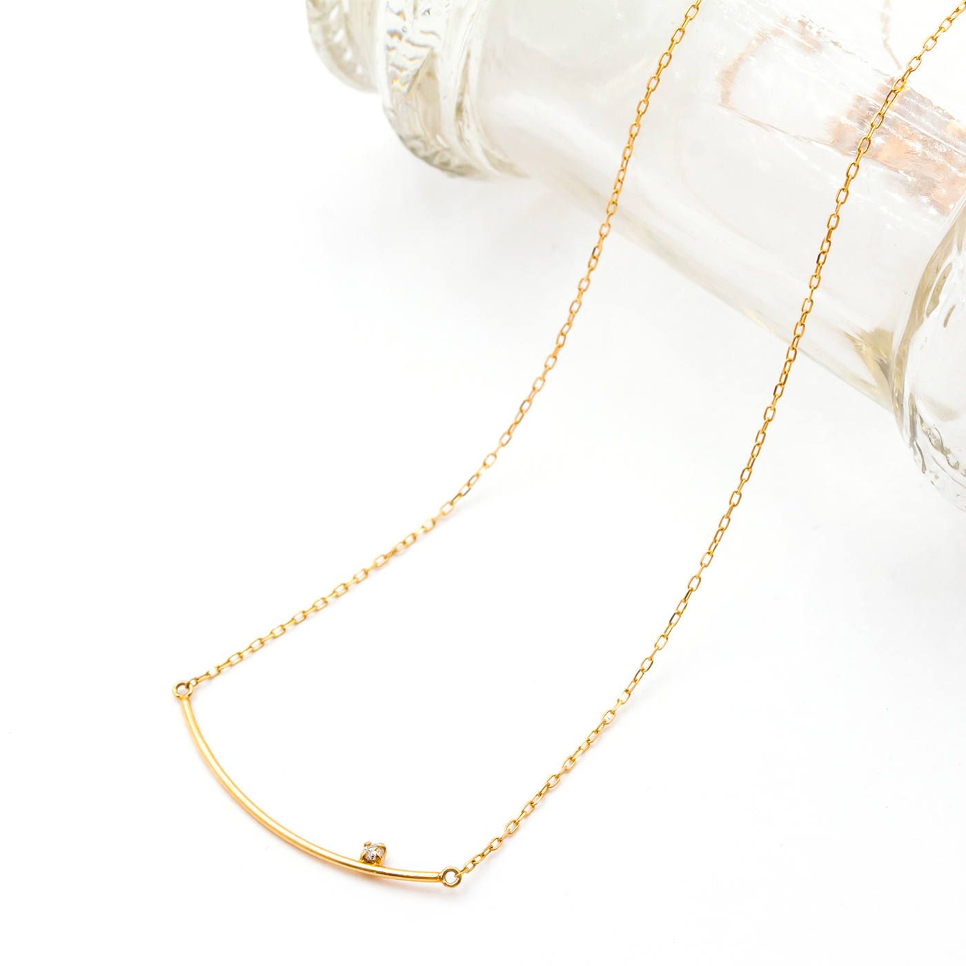 Avenir(アヴニール) パイプネックレス 0.01ct K18ネックレス [7310]