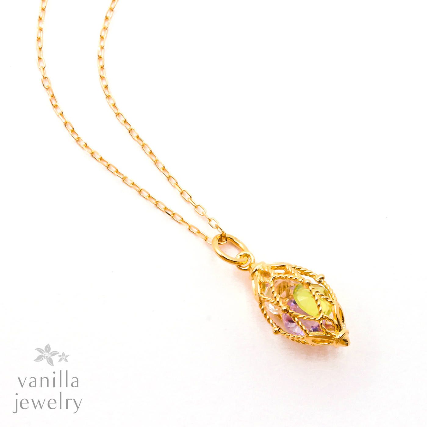 vanilla jewelry - Toris(トロワ) ペリドット・アメジスト・トパーズ K18ネックレス | vanilla jewelry