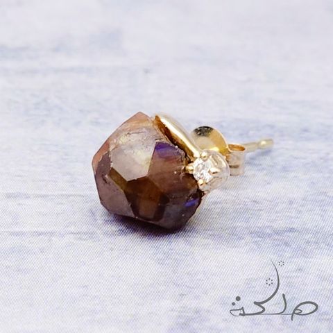 MALIKA(マリカ) ～Art～ レインボーガーネット&ダイヤモンド K10片耳ピアス -IV-