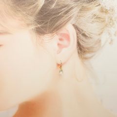 YUI<結> アクアマリン K18ピアス [7731]